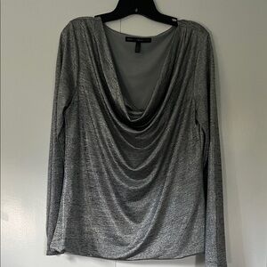 White House Black Market heathered silver Top